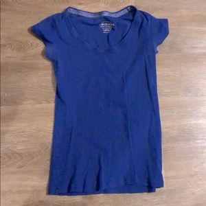 Blue Scoop Neck Basic Tee